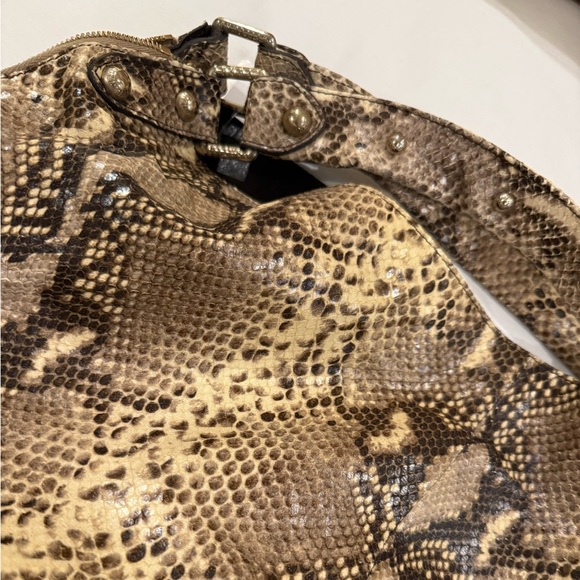 Stuart Weitzman Tan Snake Print Shoulder Bag main image 1